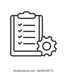 Task management, icon in line design. Task management, to-do list, checklist, productivity, project planning, deadline, time tracking on white background vector. Task management, editable stroke icon