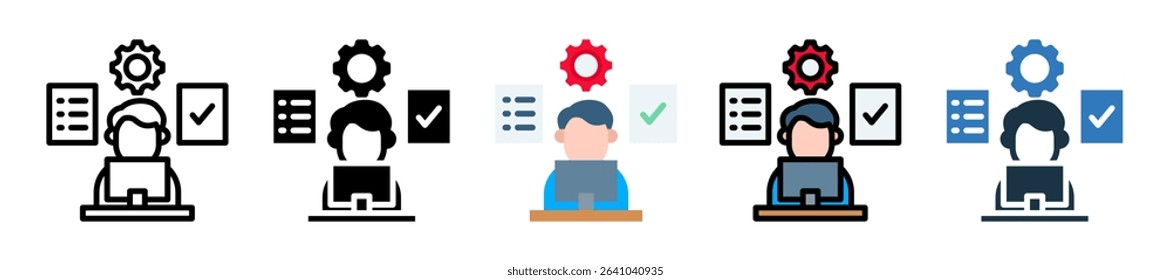 Task Management Icon Multiple Style Vector Illustration