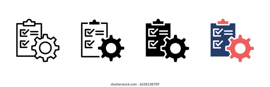 Conjunto de vários estilos da folha de ícone Gerenciamento de Tarefas