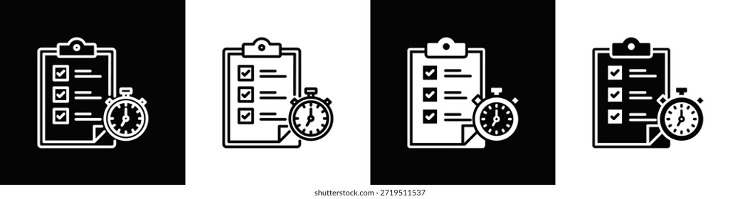Ícone de Gerenciamento de Tarefas com Estilo Mínimo Variatif Black White