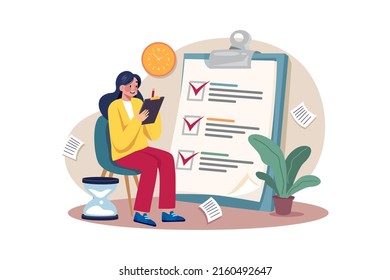 Task Management Illustration concept. Flat illustration isolated on white background