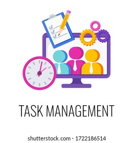 Task Management Infographics Pictogram Strategy Management Stock Vector ...