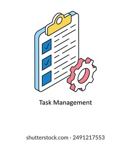 Task Management Isometric style icon. Symbol on White background EPS 10 File