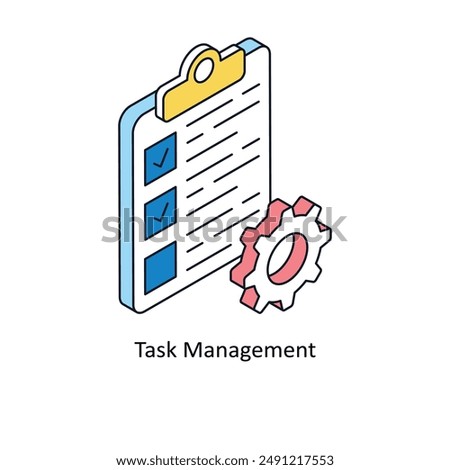 Task Management Isometric style icon. Symbol on White background EPS 10 File