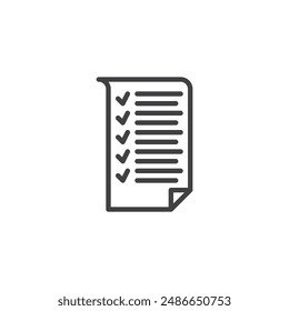 Task Management line icon. linear style sign for mobile concept and web design. To do list with checkmark outline vector icon. Checklist symbol, logo illustration. Vector graphics