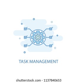 task management line trendy icon. Simple line, colored illustration. task management symbol flat design from Project Management set. Can be used for UI/UX