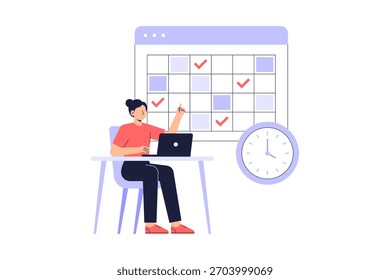 Ilustración del planificador de programación de administración de tareas