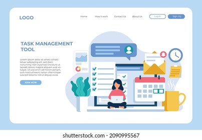 Task Management Tool Flat Illustration Concept