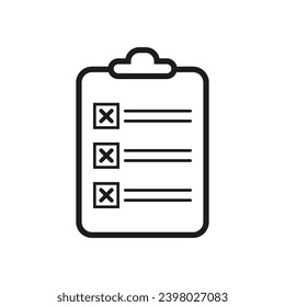 Icono de tarea no completada finalizada. Ilustración vectorial. EPS 10.