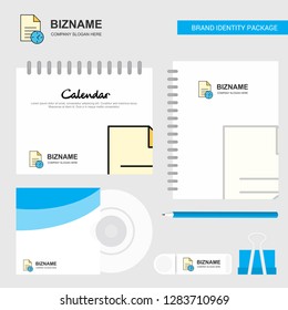 Task on time  Logo, Calendar Template, CD Cover, Diary and USB Brand Stationary Package Design Vector Template