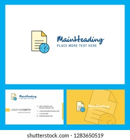 Task on time  Logo design with Tagline & Front and Back Busienss Card Template. Vector Creative Design