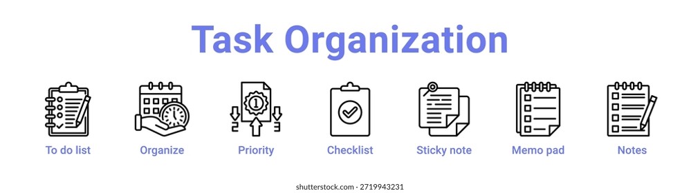 Icono de Organización de tareas Anuncio y colección
