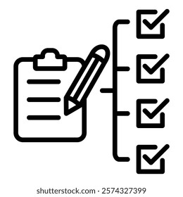 Task Outline Icon Vector Illustration