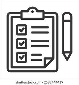 Task Outline Icon Vector Illustration