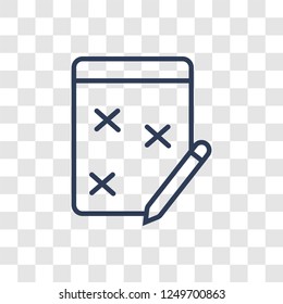 Task page with marks icon. Trendy linear Task page with marks logo concept on transparent background from Productivity collection