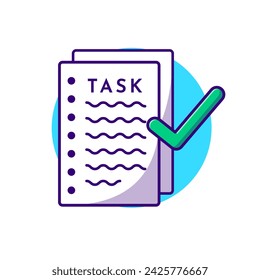 Task Paper With Checklist Cartoon Vector Icon Illustration.
Education Business Icon Concept Isolated Premium Vector.
Flat Cartoon Style