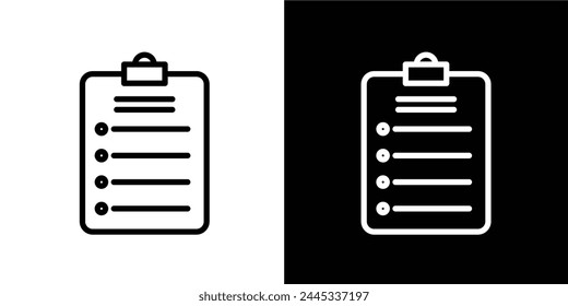 Task Paper and List Icons. Checklist Form and Verification Symbol.