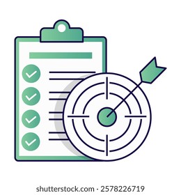 Task Planning Icon Representing Goal Setting, Productivity, and Business Organization