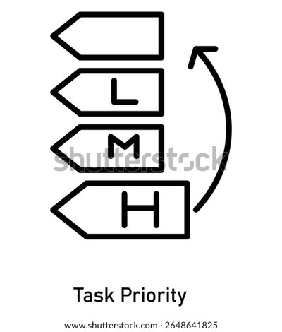 Task prioritization levels icon showing high, medium, and low urgency