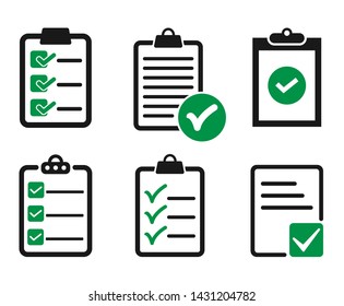 task or project management approval icon sets, yes tick mark on clipboard icon