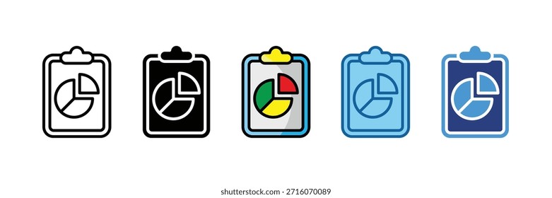 Task Report Icon Set Multiple Style Collection