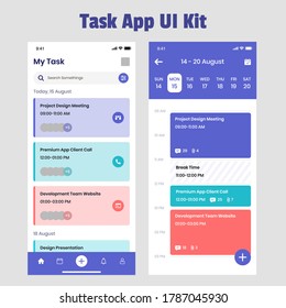 Task Schedule App UI Kit. Management Project Business