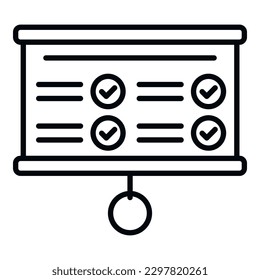 vector de contorno del icono de la programación de tareas. Evento personal. Reunión del programa