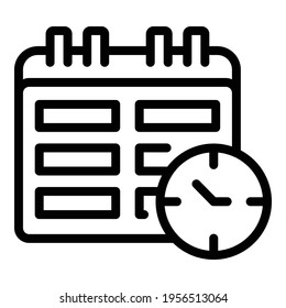 Task schedule calendar time icon. Outline Task schedule calendar time vector icon for web design isolated on white background