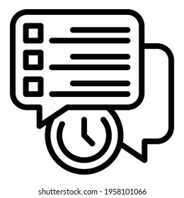 Chat-Icon des Tasks. Rahmenplan Chat-Vektorsymbol für Webdesign einzeln auf weißem Hintergrund