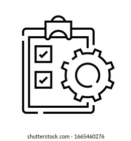 Task schedule line icon, concept sign, outline vector illustration, linear symbol.