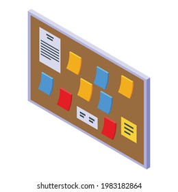 Task schedule office board icon. Isometric of Task schedule office board vector icon for web design isolated on white background