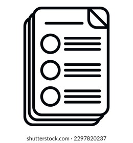 Task schedule paper icon outline vector. Event time. Agenda busy