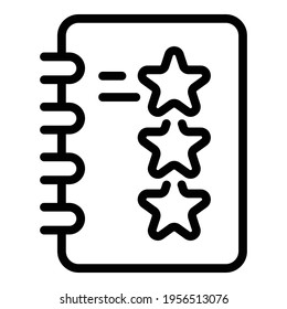 Task schedule stars icon. Outline Task schedule stars vector icon for web design isolated on white background