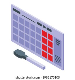 Task schedule wall calendar icon. Isometric of Task schedule wall calendar vector icon for web design isolated on white background