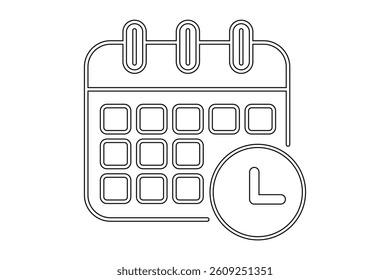 Task Scheduler with Time Icon, calendar icon, time management, schedule icon, event planner