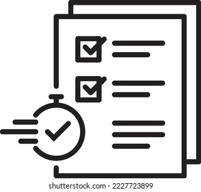 Task time icon, work document.