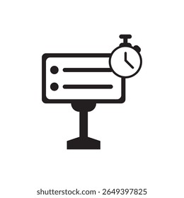  interface do temporizador da tarefa. Ícone de interface com cronômetro usado para aplicativos de produtividade ou agendamento.