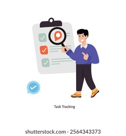 Task Tracking concept vector illustration. Business Collaboration isolated on white Background.
