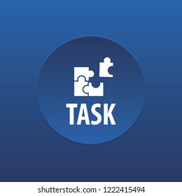 Task vector button, web design element