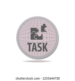 Task vector button, web design element