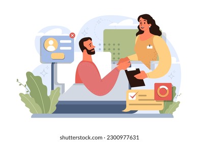 Tasking. Setting and following schedule. Time optimization of office characters. Checklist making. Successful business project management, planning and implementation. Flat vector illustration