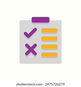 tasklist icon, isolated flat color icon set