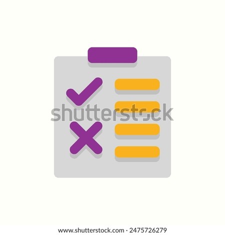 tasklist icon, isolated flat color icon set
