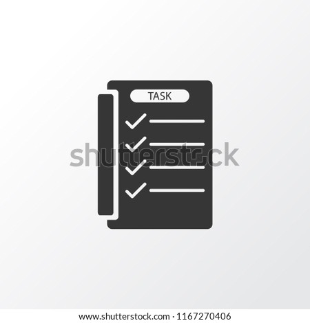 Tasklist icon symbol. Premium quality isolated checklist element in trendy style.