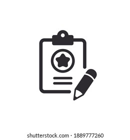 Tasks. Clipboard icon. Task done. Signed approved document. Prepare document. Project completed. Fill in the form. Pass the test. Survey. Election results. Application form. Worksheet sign. Pencil. 