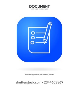Icono de portapapeles de tareas. Firma de la tarea finalizada. Icono de documento aprobado. Proyecto completado. Marcar el signo. Signo de hoja de cálculo. Formulario de solicitud. Rellene el formulario. Informe. símbolo de documentos de Office