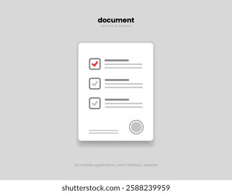 Tasks clipboard icon. Task done sign. Approved document icon. Project completed. Check Mark sign. Worksheet sign. Application form. Fill in the form. Report. Checklist icon