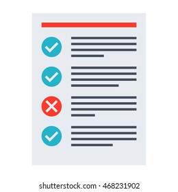 Tasks completed concept with todo list in flat style.