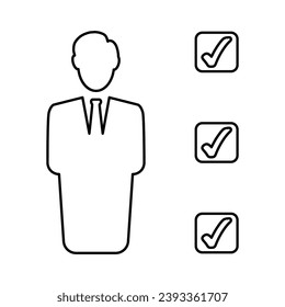 Tasks Completed Icon In Outline Style