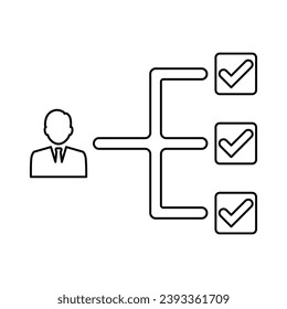Tasks Completed Icon In Outline Style